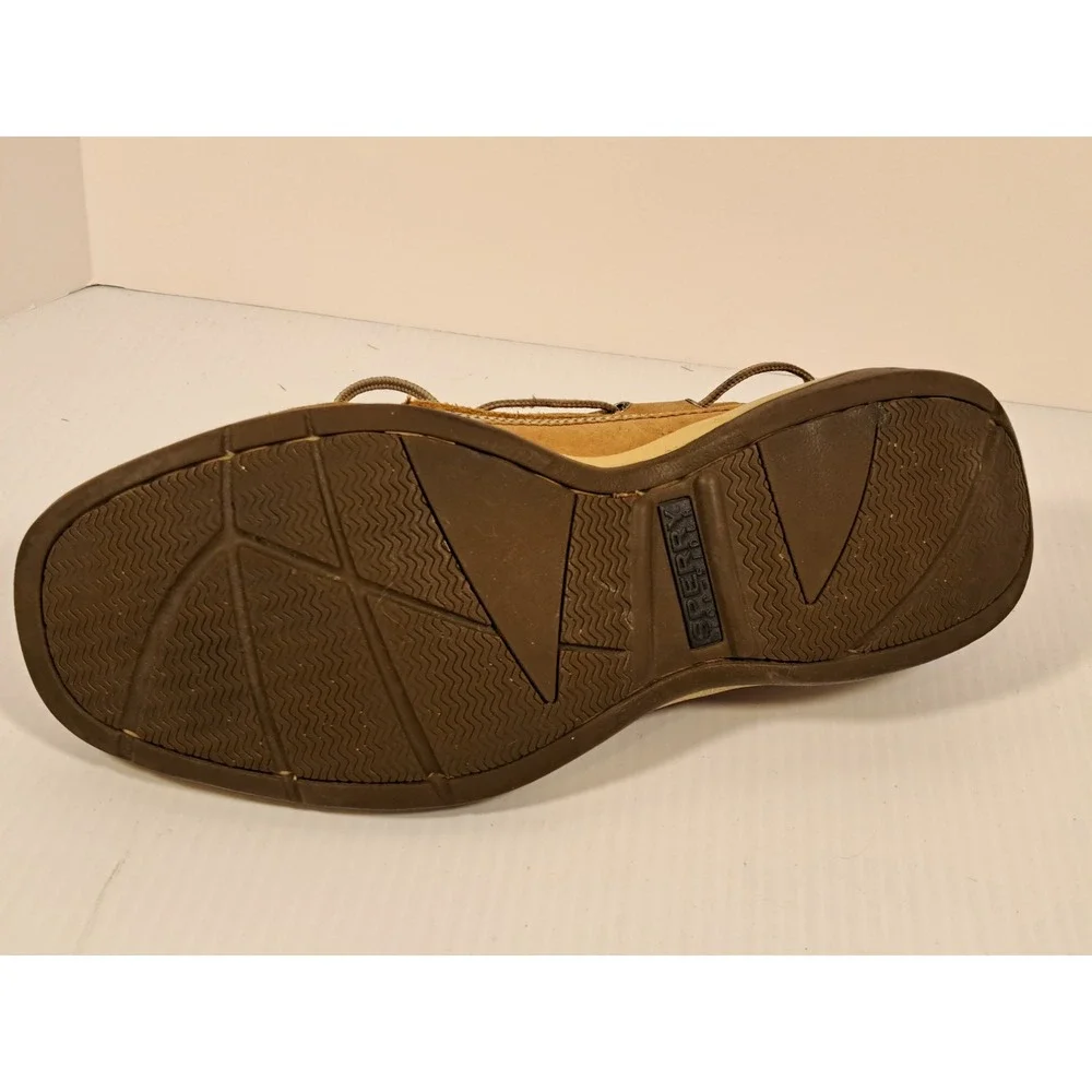 Sperry Top-Sider Mens Billfish Tan Leather Mesh Boat Shoes 12M 0777347